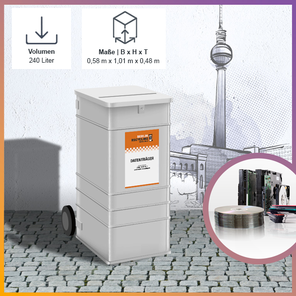 Berlin Recycling Datenträger entsorgen 240 Liter Abfallbehälter