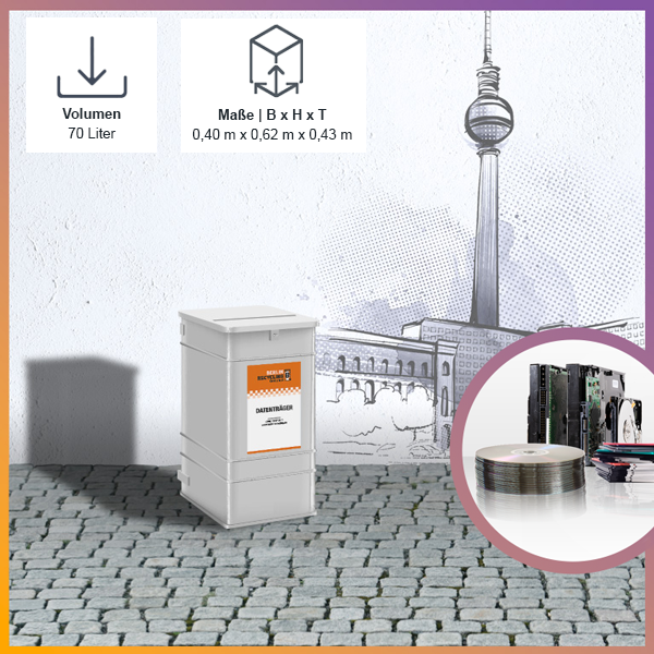 Berlin Recycling Datenträger entsorgen 70 Liter Abfallbehälter