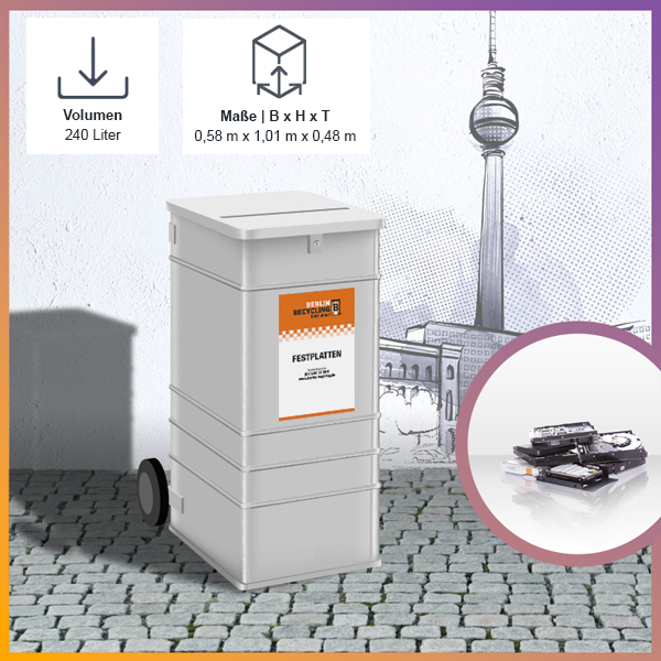 Berlin Recycling Festplatten entsorgen 240 Liter Abfallbehälter