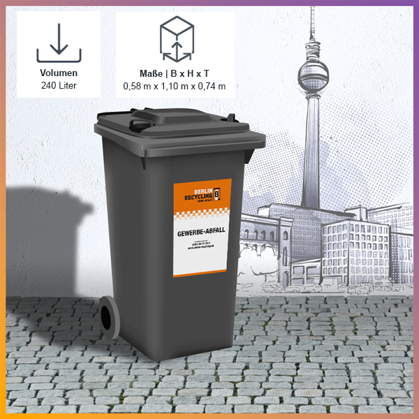 Berlin Recycling Gewerbeabfall entsorgen 240 Liter Abfallbehälter