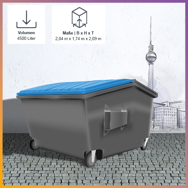 Berlin Recycling Papier Pappe Kartonage entsorgen 4500 Liter Abfallbehälter