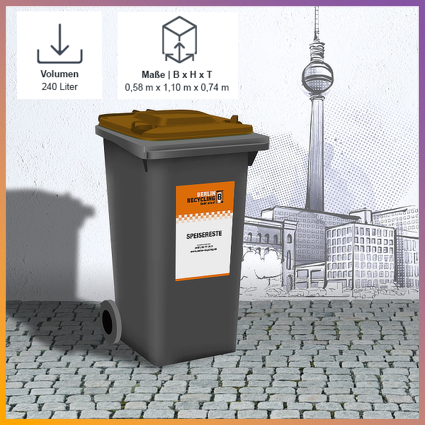 Berlin Recycling Speisereste entsorgen 240 Liter Abfallbehälter
